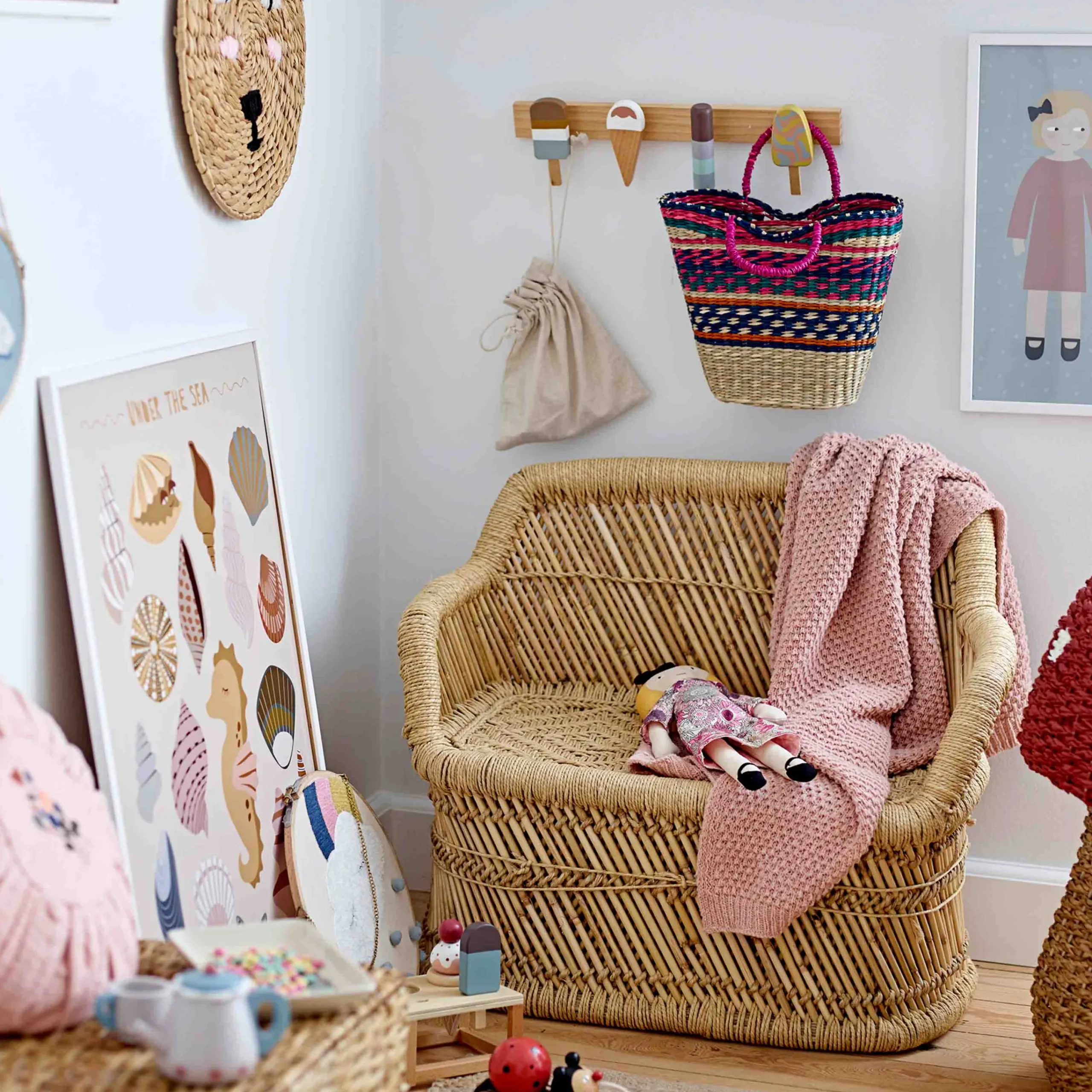 Bloomingville Körbe>Korb Corintha Rot