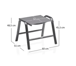 Kettler Gartenhocker>fuss_hocker Cirrus Silver-Line Anthrazit