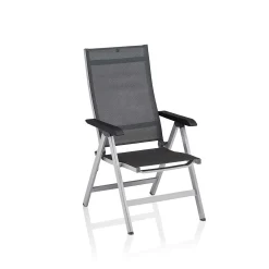 Kettler Gartensessel>Gartensessel Basic Premium Multipositionssessel Silber/Lakritz