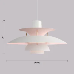 Louis Poulsen Innenleuchten>Pendelleuchte PH 5 Anniversary Matte White/Pale Rose