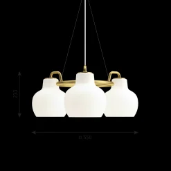 Louis Poulsen Innenleuchten>Pendelleuchte VL Ring Crown 3 Messing/Opalglas glänzend