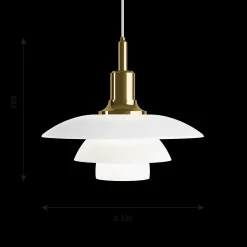 Louis Poulsen Innenleuchten>Pendelleuchte PH 3½-3 Glas Messing Metallisert