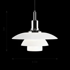 Louis Poulsen Innenleuchten>Pendelleuchte PH 3½-3 Glas Hochglanzverchromt