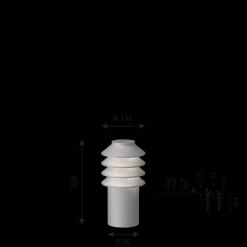 Louis Poulsen Außenleuchten>Pollerleuchte BYSTED GARDEN Aluminiumfarben Struktur