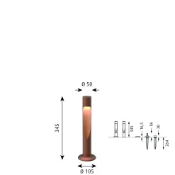 Louis Poulsen Außenleuchten>Pollerleuchte Flindt Garden Short Cortenfarben