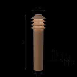 Louis Poulsen Außenleuchten>Pollerleuchte Bysted Garden Long Cortenfarben