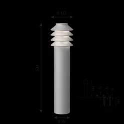 Louis Poulsen Außenleuchten>Pollerleuchte BYSTED GARDEN Aluminiumfarben Struktur