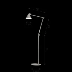 Louis Poulsen Innenleuchten>Stehleuchte NJP Hellgrau Aluminium