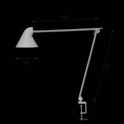 Louis Poulsen Innenleuchten>Tischleuchte NJP Tischklemme 3000K Hellgrau Aluminium