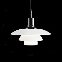 Louis Poulsen Innenleuchten>Tischleuchte PH 3½-3 Glas Schwarz Metallisiert