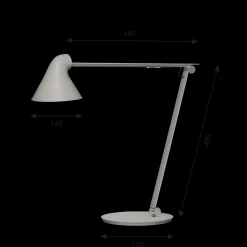 Louis Poulsen Innenleuchten>Tischleuchte NJP Leuchtenfuss Hellgrau Aluminium