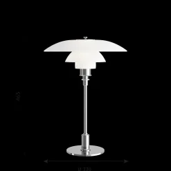 Louis Poulsen Innenleuchten>Tischleuchte PH 3½-2½ Glas Hochglanzverchromt