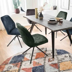 MCA Furniture Esszimmerstühle>Drehstuhl Ottawa 2er-Set Petrol