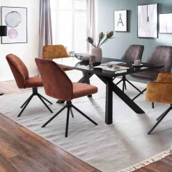 MCA Furniture Esszimmerstühle>4-Fuß-Stuhl Ottawa 2er-Set Rostbraun