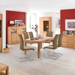 MCA Furniture Esszimmerstühle>Schwingstuhl Arco Echtleder 2er-Set Cappuccino