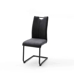 MCA Furniture Esszimmerstühle>Schwingstuhl Adana 4er-Set mit Griffloch Anthrazit