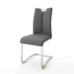 MCA Furniture Esszimmerstühle>Schwingstuhl Artos 2er-Set mit Griffloch Grau