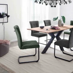 MCA Furniture Esszimmerstühle>Schwingstuhl Calanda 2er-Set mit Griff Olivgrün/Schwarz