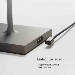 Sigor Innenleuchten>Tischleuchte Nuindie 37cm Eckig Graphitgrau