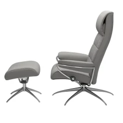 Stressless Sessel>London High Back M Leder Paloma Silver Grey Chrom