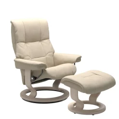 Stressless Sessel>Mayfair Classic Sessel mit Hocker M Leder Batick Cream Whitewash