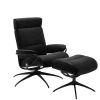 Stressless Sessel>Tokyo Star-Gestell verstellbare Kopfstütze M Leder Paloma Black Mattschwarz