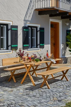 Weishäupl Gartentische>Gartentisch Cross 180x80 cm Teak massiv