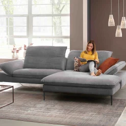 Willi Schillig Sofas>Sofa Enjoy and More Longchair Rechts Grau